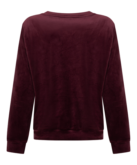 Welurowy top, Czerwony