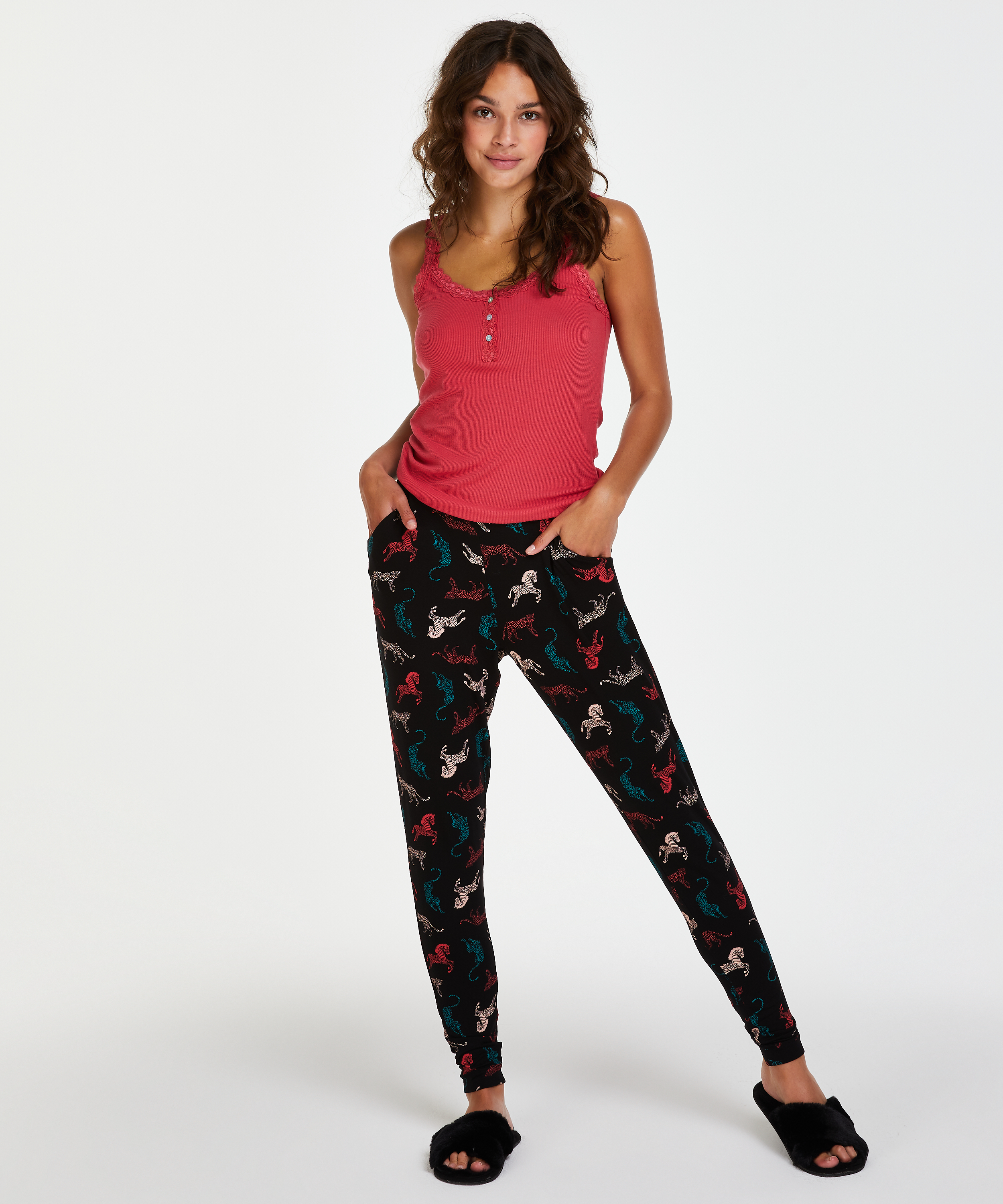 Petite Jersey pyjama pants, Czarny, main