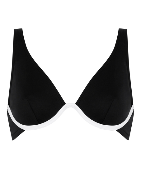 Neoprenowy top od bikini, Czarny