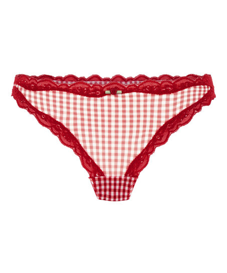 Stringi z wysokim wycięciem Liz, Czerwony