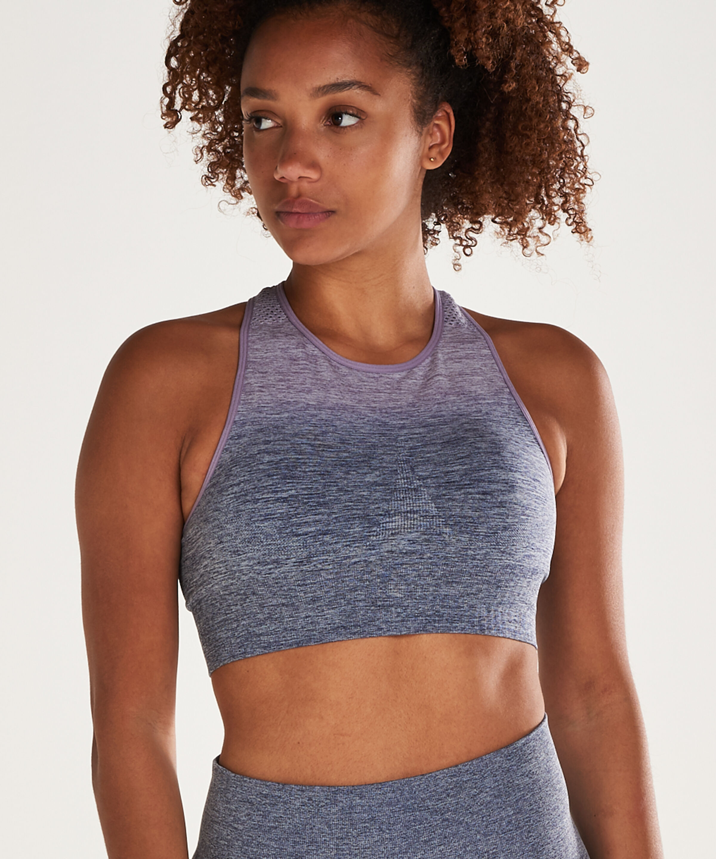 HKMX Highneck Ombre Level 2 Sports Bra, Niebieski