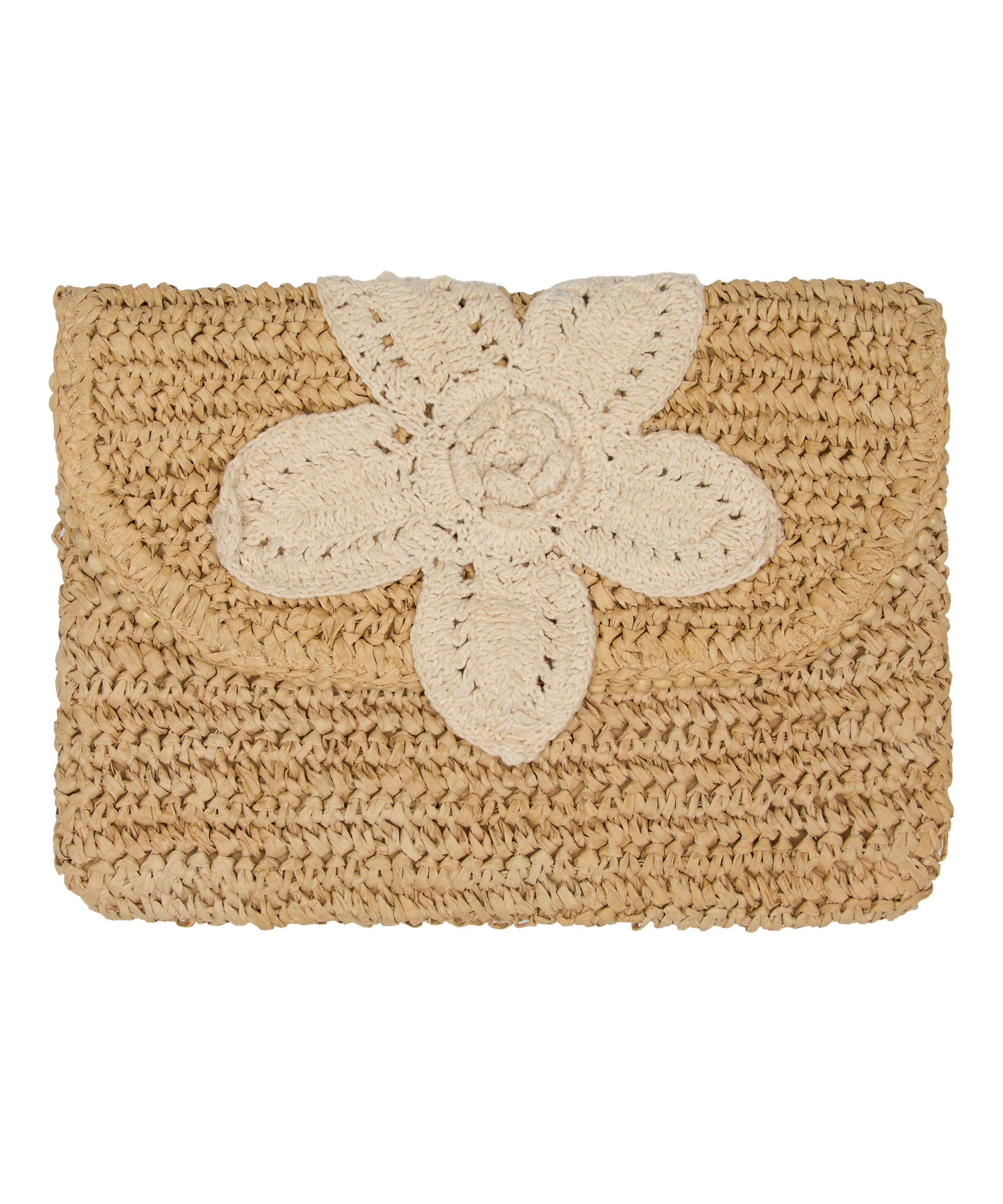 Flower Beach Clutch, Beżowy, main