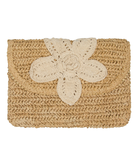 Flower Beach Clutch, Beżowy