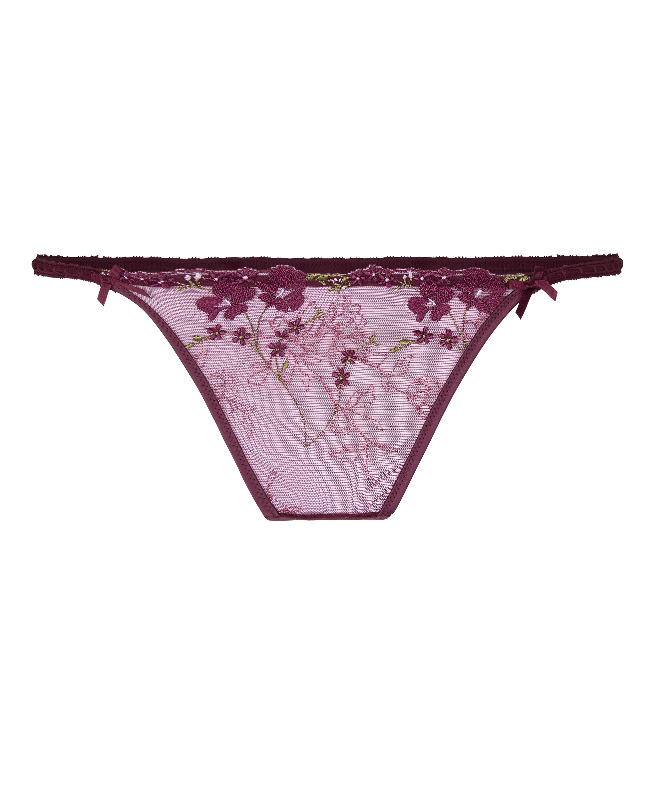 Stringi z wysokim wycięciem Peonie, Fioletowy