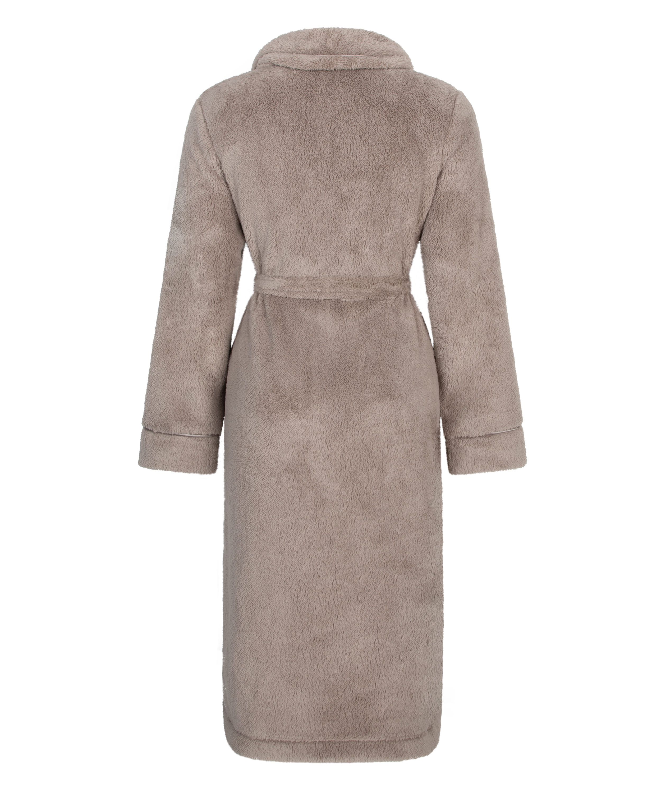 Długi szlafrok z polaru, Beżowy, main