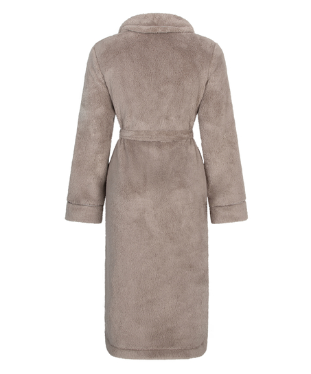 Długi szlafrok z polaru, Beżowy