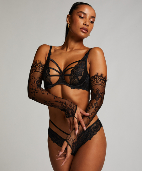 Koronkowe rękawiczki, Czarny