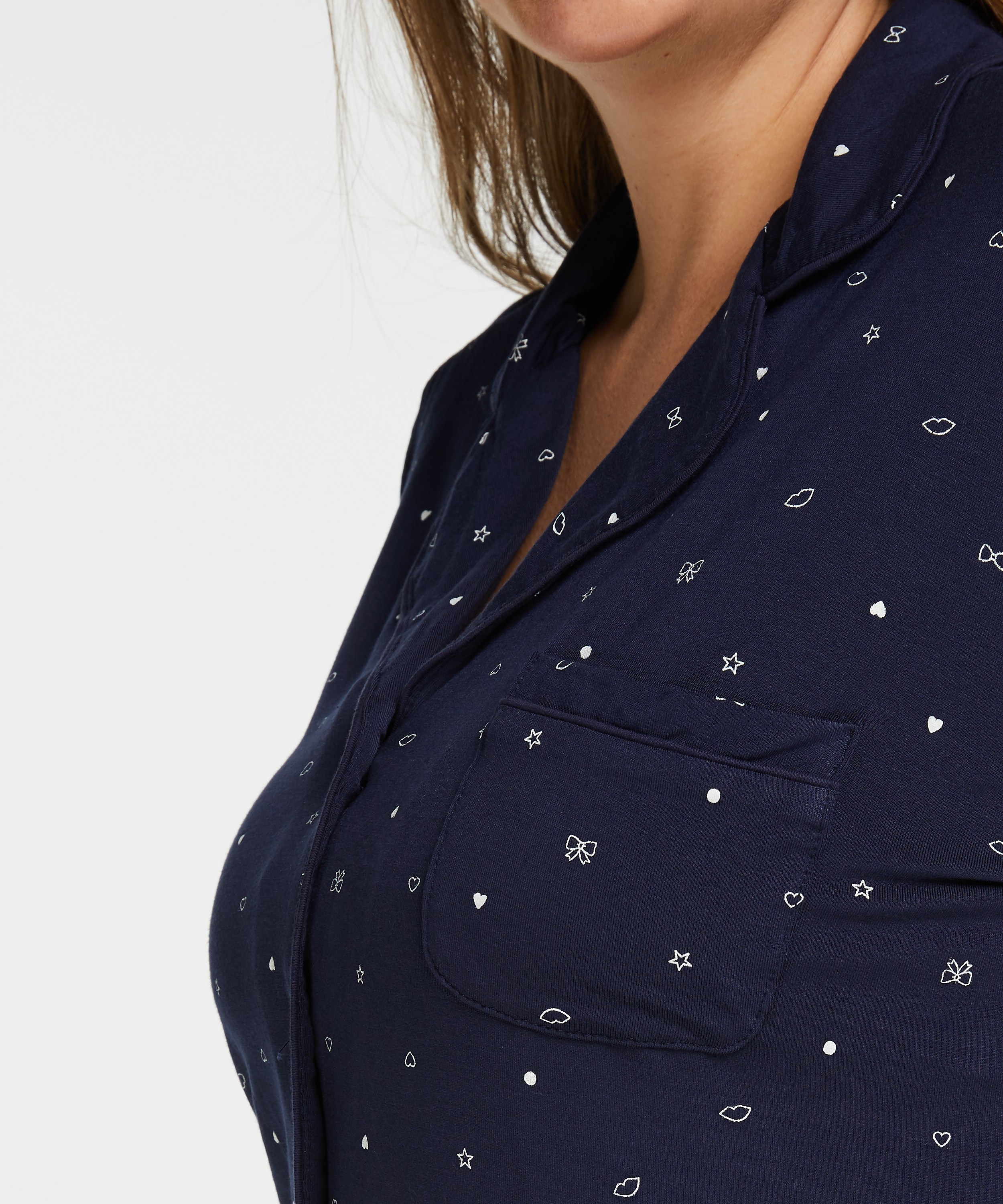 Long Pajama Set, Niebieski, main