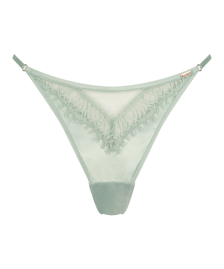 Majtki brazylijskie z wysokim wycięciem Aiko, Zielony