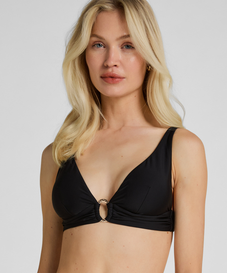 Triangle Bikini Top Luxe, Czarny