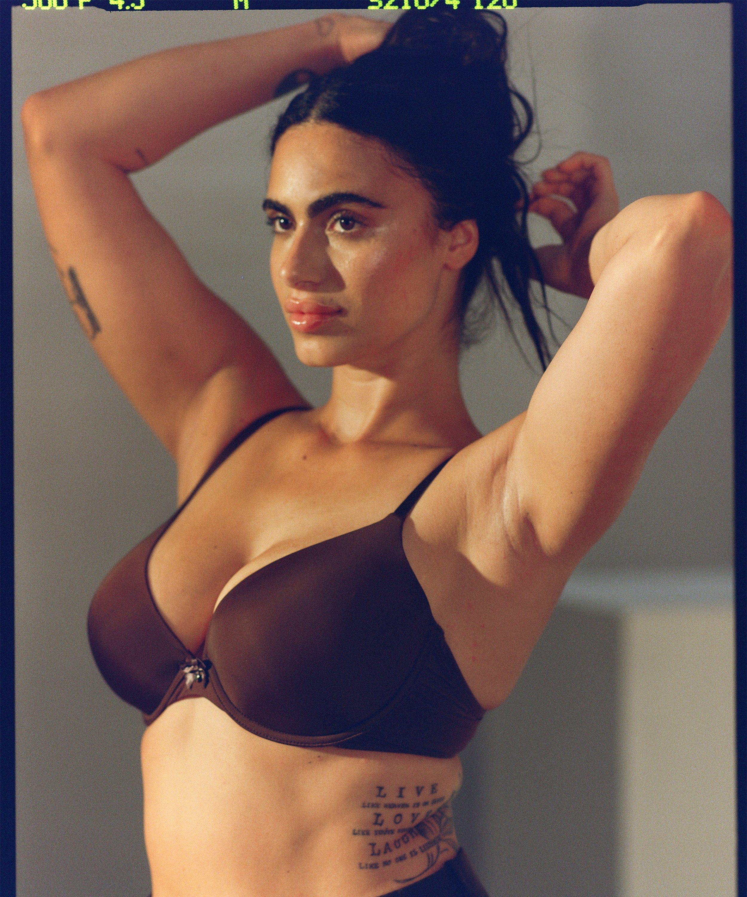 Biustonosz usztywniany z fiszbinami Plunge, Brązowy, main