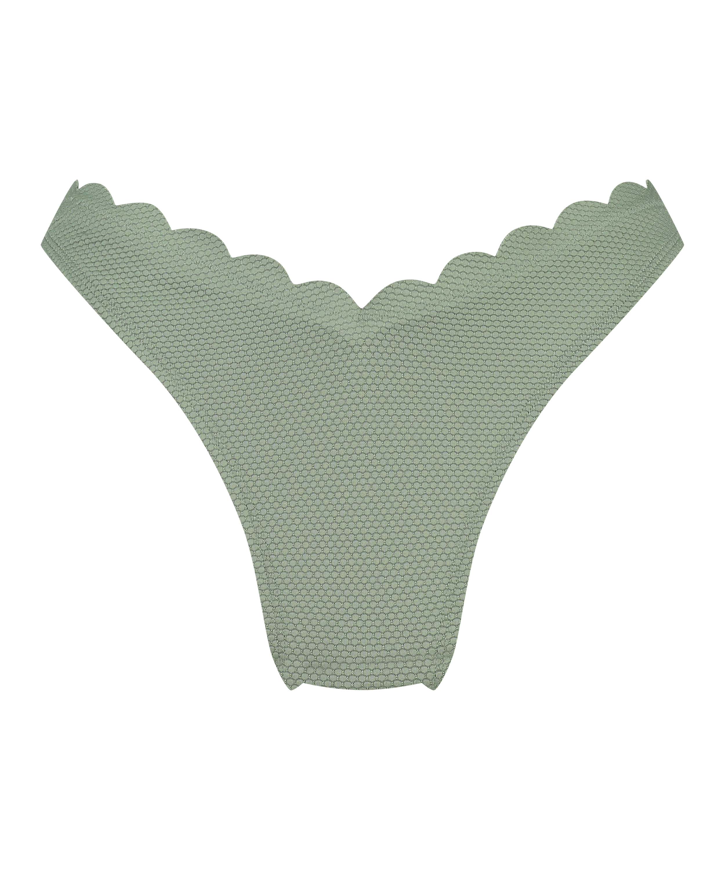 Majtki Bikini Wysoko Krojona Scallop, Zielony, main