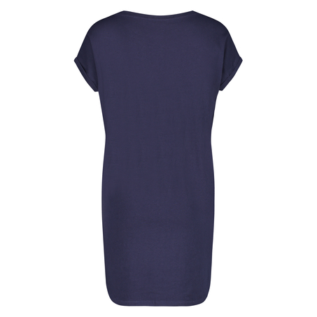 Koszula nocna z okrągłym dekoltem, Niebieski