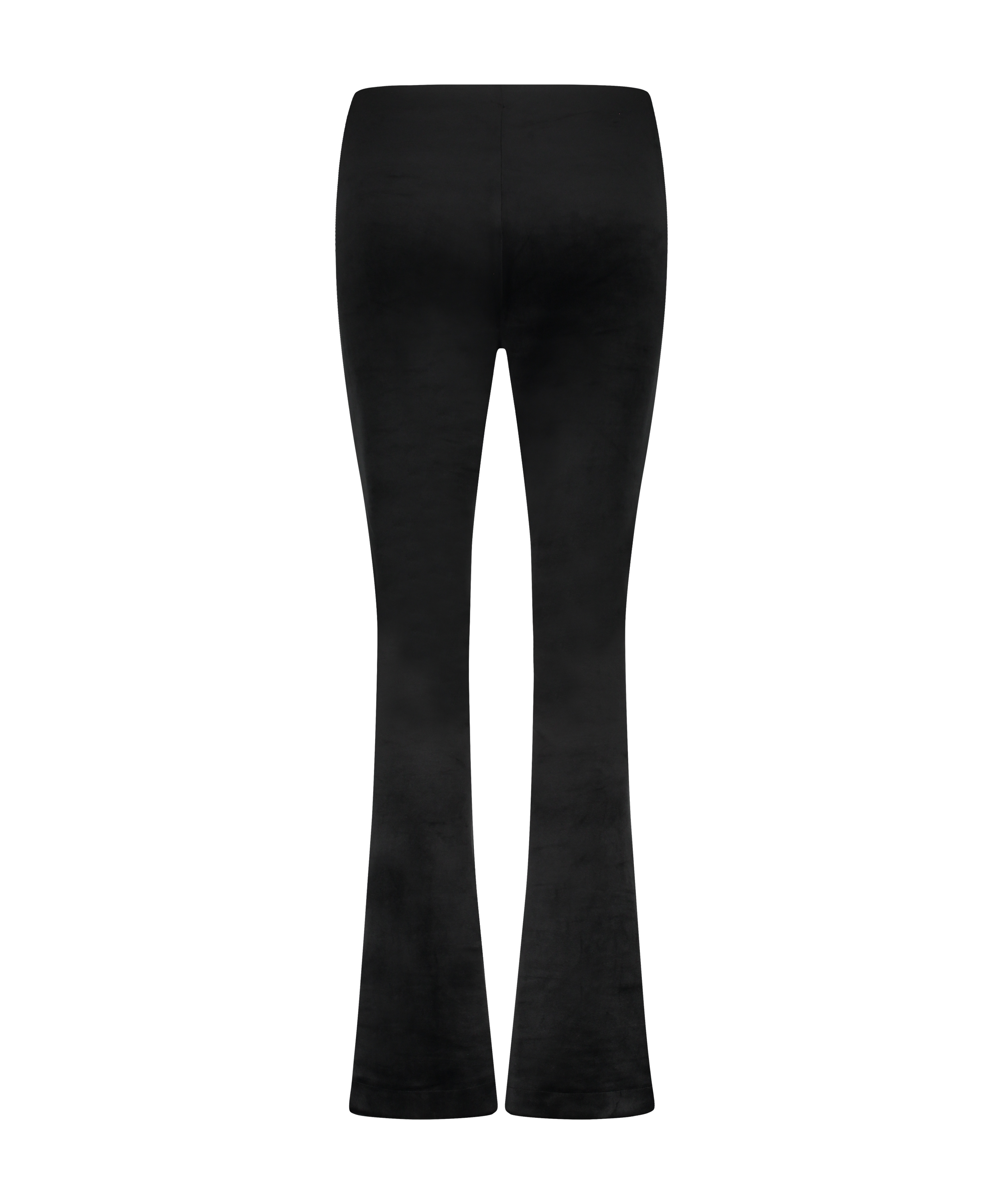 Flared Velvet Leggings, Czarny, main