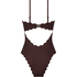 Kostium kąpielowy Bandeau Scallop, Brązowy