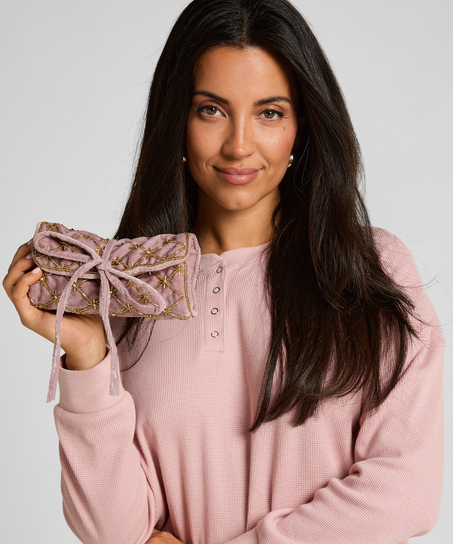 Worek na biżuterię z koralikami, Różowy