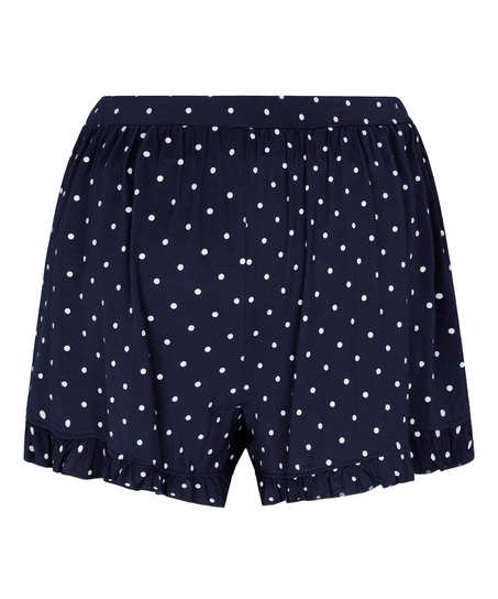 Dżersejowe szorty z falbanką, Niebieski