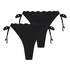 2-pak Majtki Bikini Cheeky Tanga Scallop, Czarny