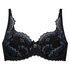Doutzen Enchanted padded underwired half-cup bra, Czarny