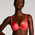 Usztywniany top bikini z fiszbinami Luxe miseczka E+, Czerwony