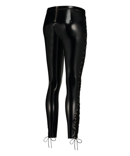 Legginsy ze sznurowaniem, Czarny