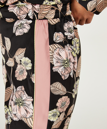 Emily satin pyjama pants, Czarny