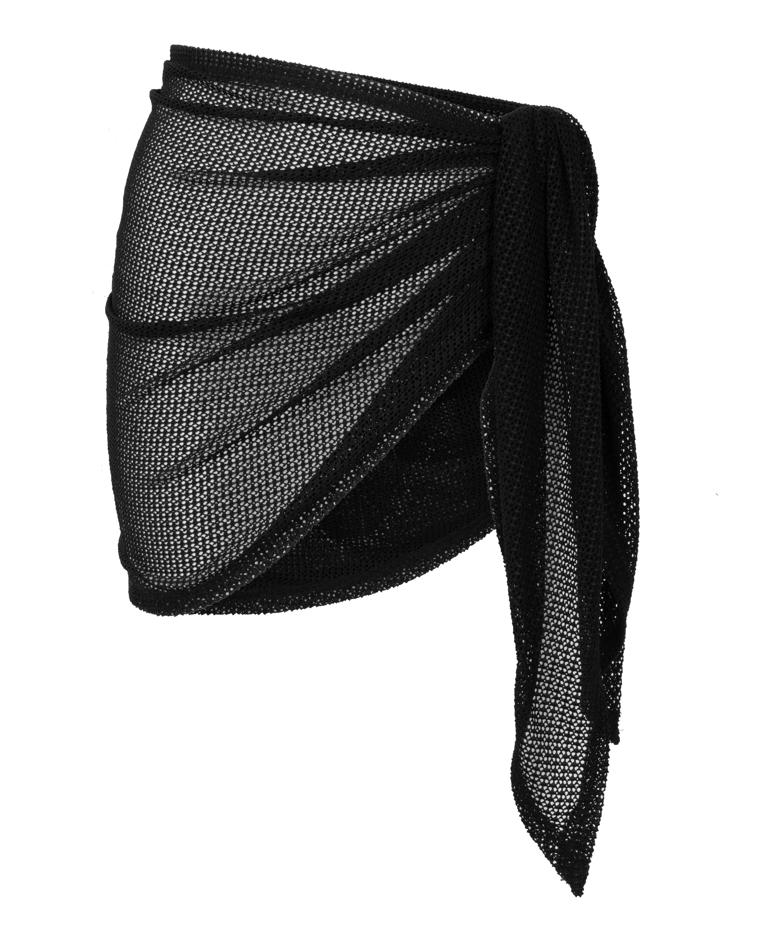 Plażowe dzianinowe pareo, Czarny, main