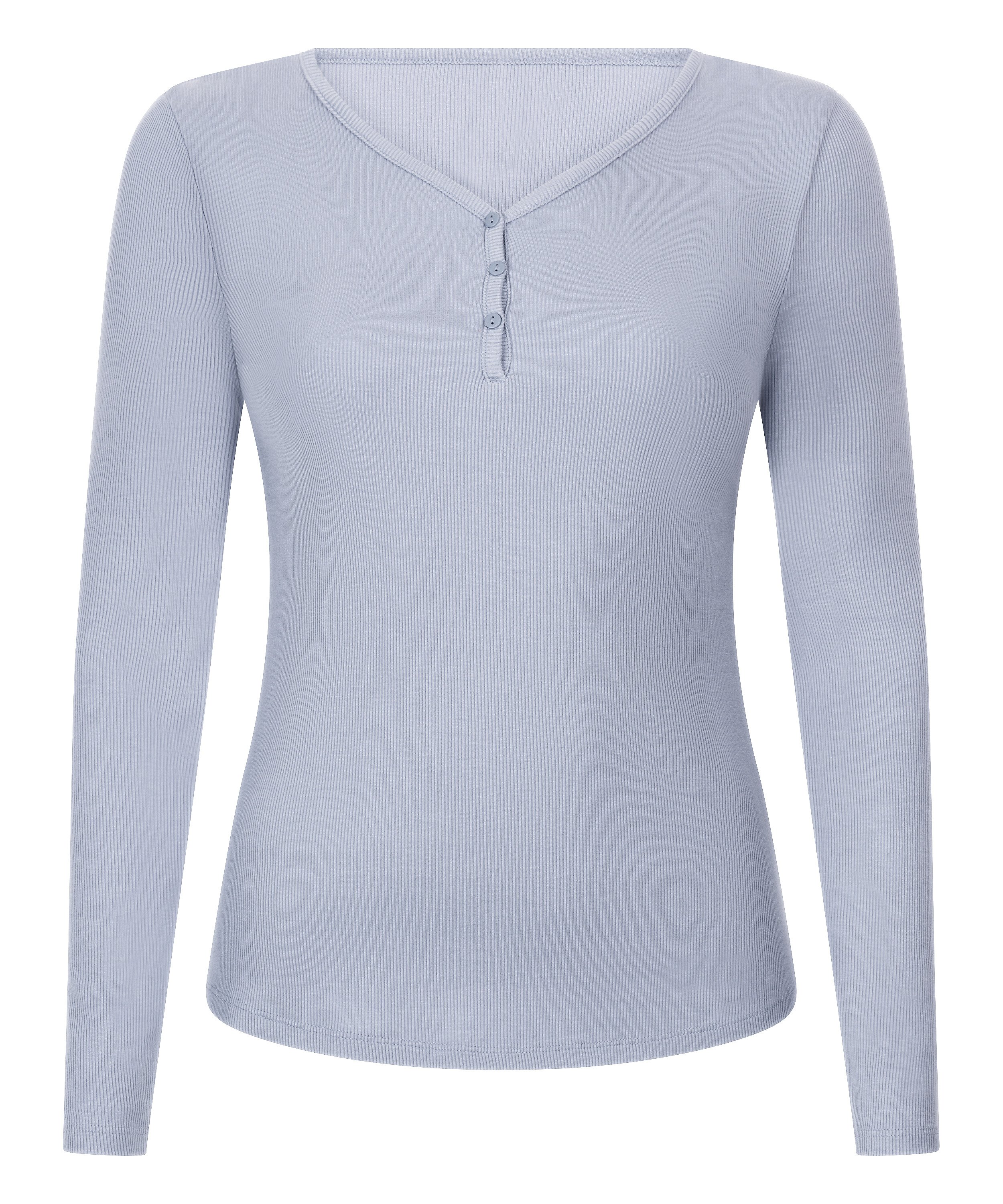 Bluza piżamowa Henley z długim rękawem, Fioletowy, main