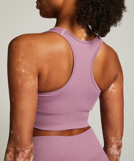 Biustonosz sportowy bezszwowy HKMX Zebra, Fioletowy