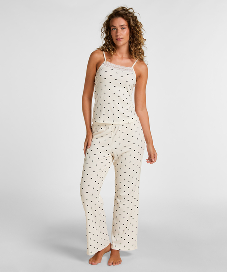 Komplet Piżamy Dots, Biały