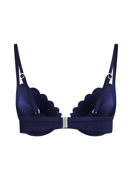 G&oacute;ra od bikini push-up z fiszbinami, z falowanym brzegiem, miseczki A &ndash; E, Niebieski