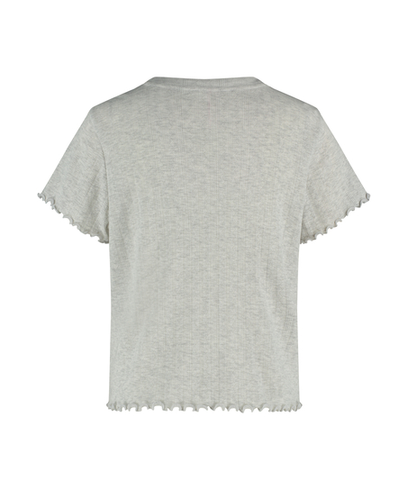 Luźna g&oacute;ra od piżamy z długim rękawem, Beżowy