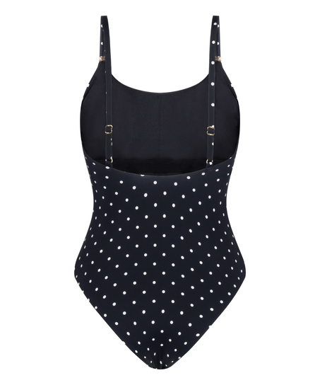 Kostium Kąpielowy Luxe w Kropki, Czarny