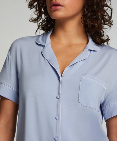 Narzutka Essential z dżerseju z kr&oacute;tkim rękawem, Niebieski