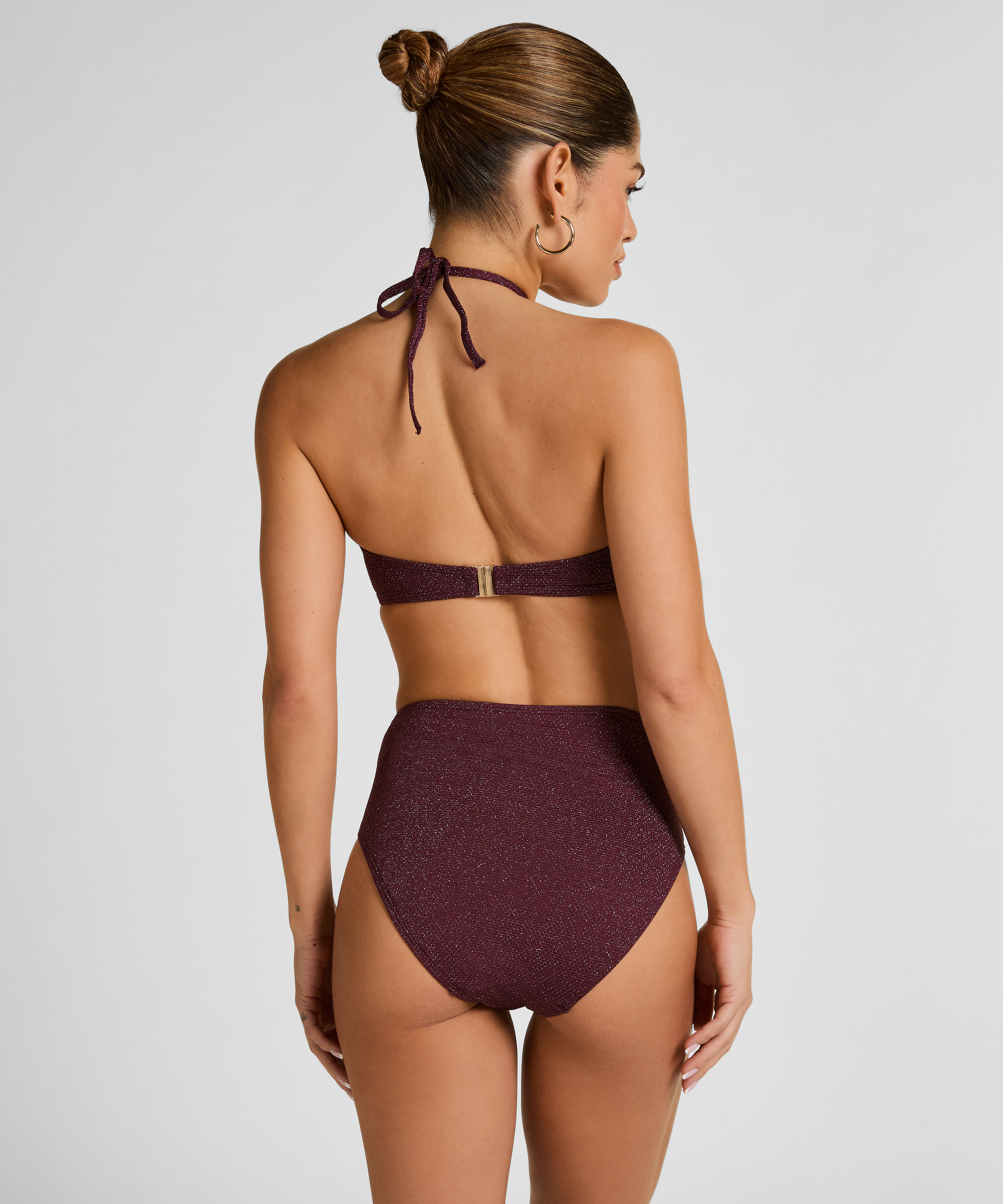 Majtki Bikini Panama z Wysokim Stanem, Fioletowy, main