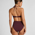 Majtki Bikini Panama z Wysokim Stanem, Fioletowy