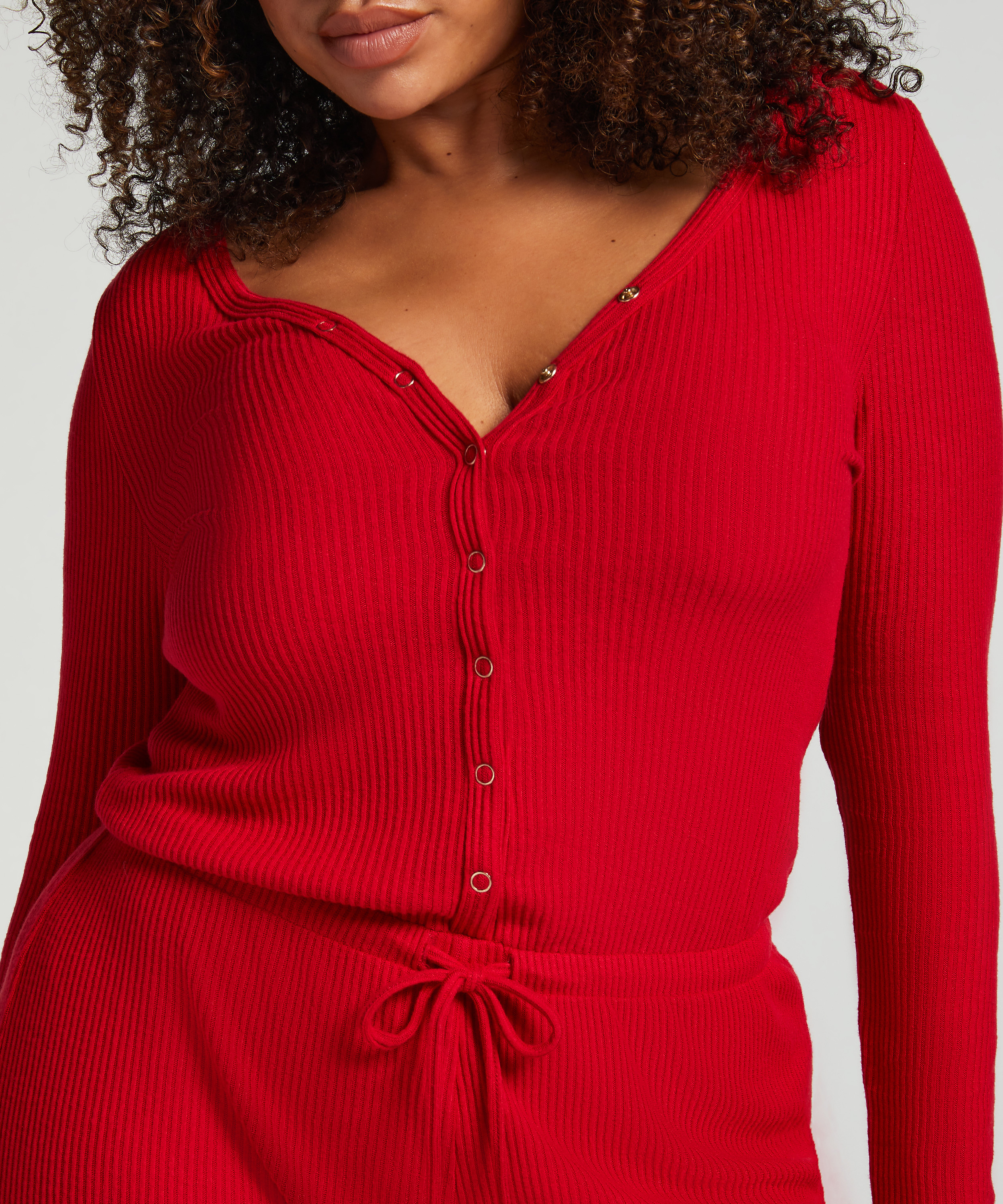 Piżama jednoczęściowa kr&oacute;tka Brushed Rib, Czerwony, main