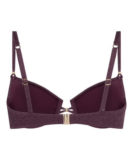 Biustonosz Bikini Panama z Fiszbinami i Wkładkami, Fioletowy