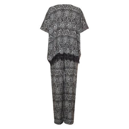 Kimono Macy lace print, Czarny