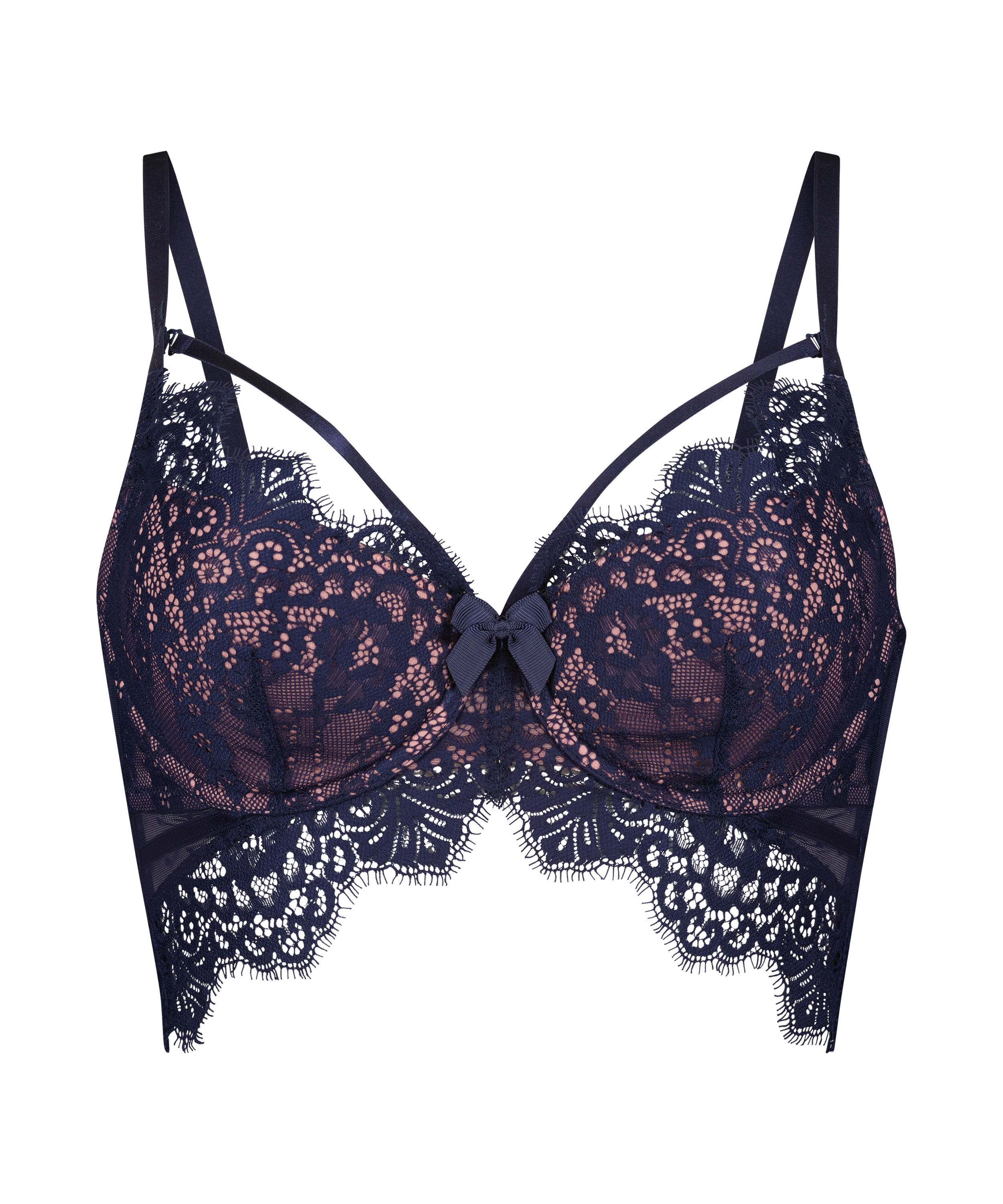 Usztywniany biustonosz typu longline z fiszbinami Marliee, Niebieski, main