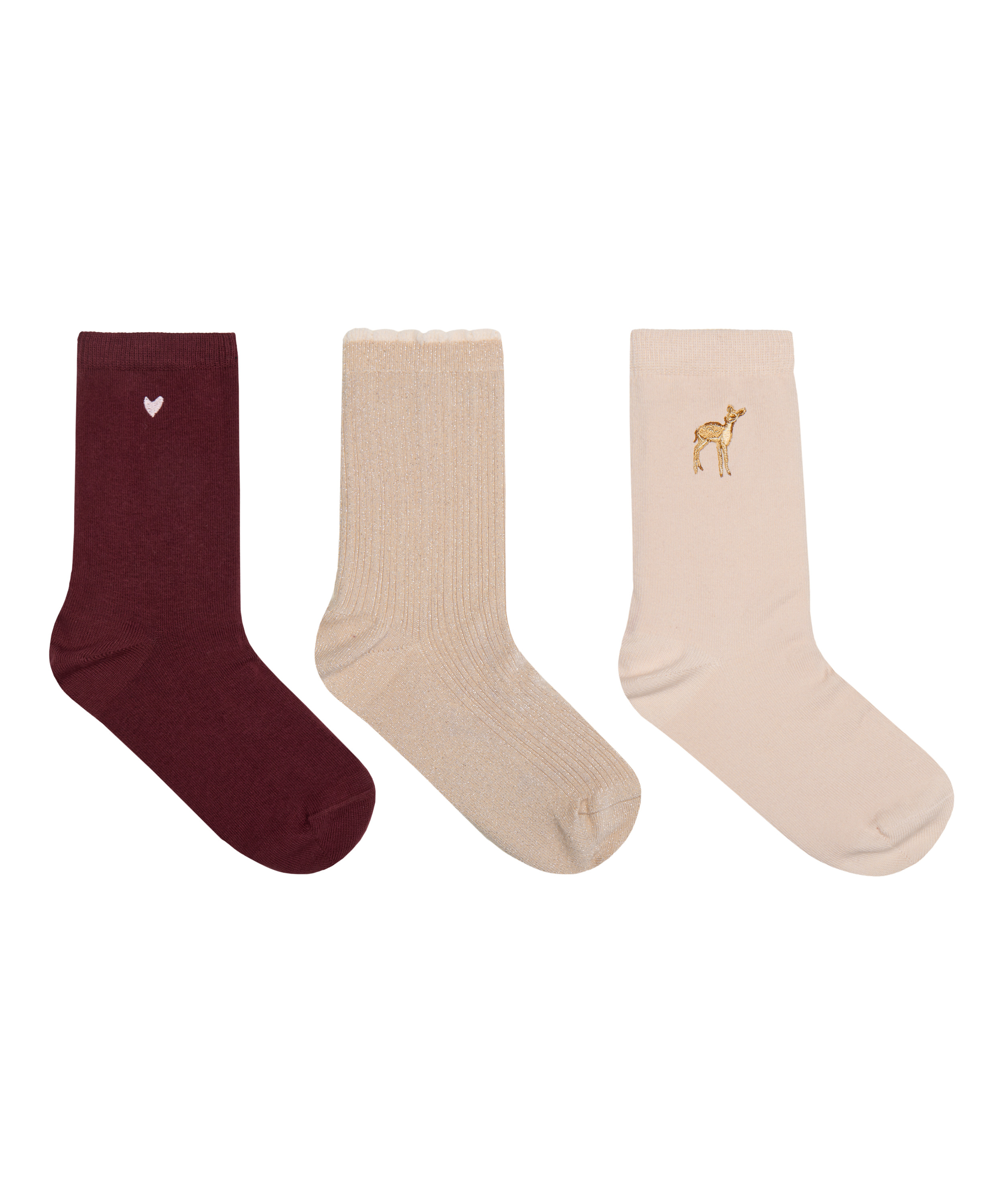 Skarpety 3 Pair Cotton, R&oacute;żowy, main