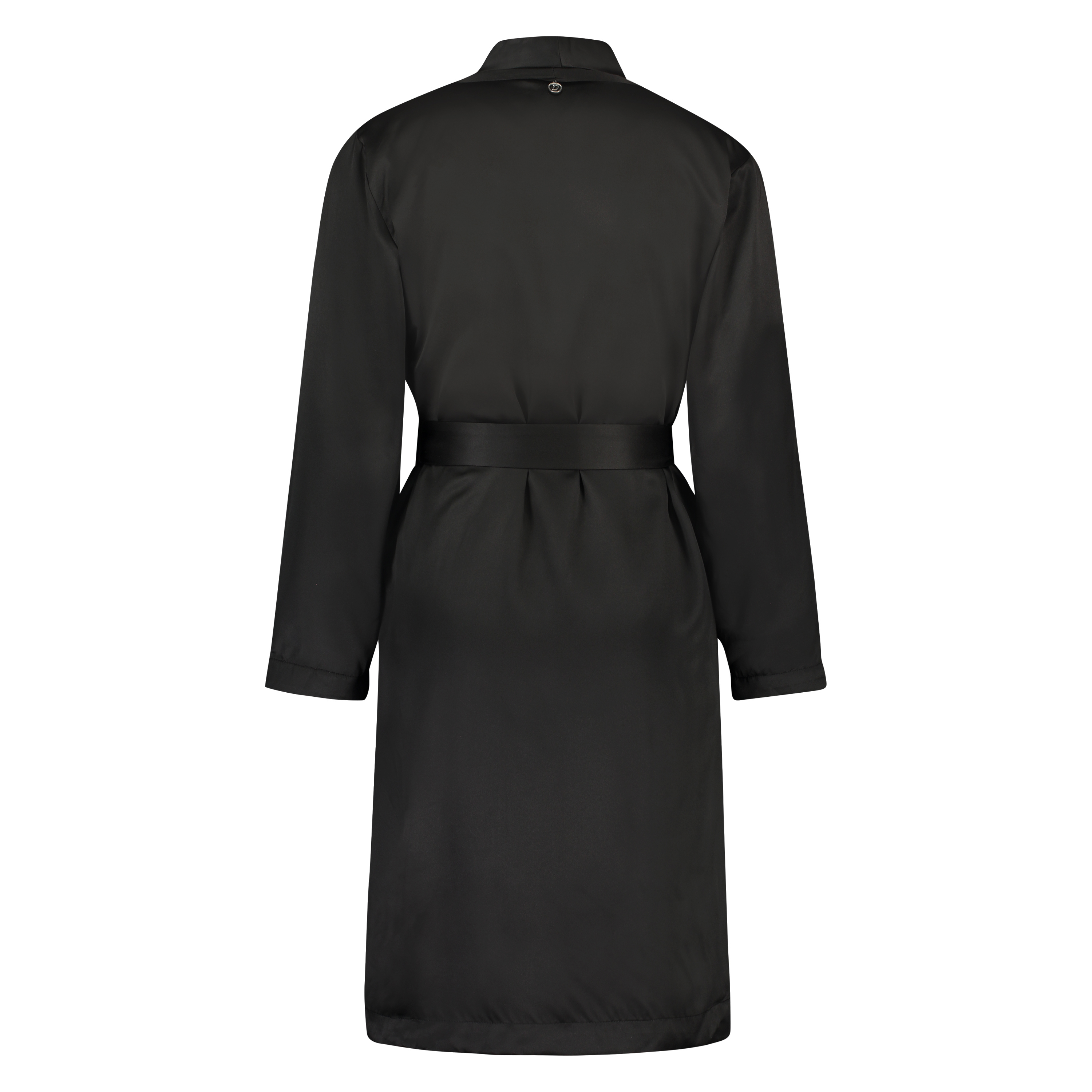 Doutzen satin velvet bathrobe, Czarny, main