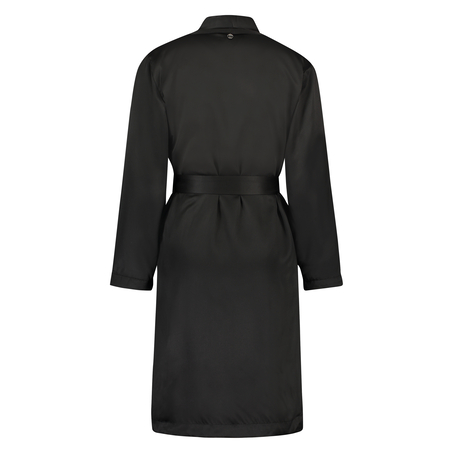 Doutzen satin velvet bathrobe, Czarny