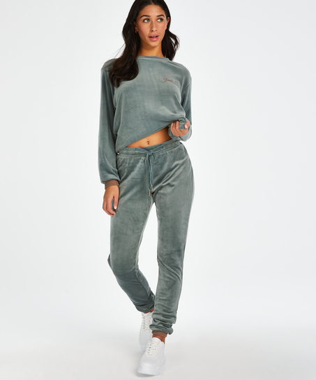 Tall velours Jogging pants, Zielony