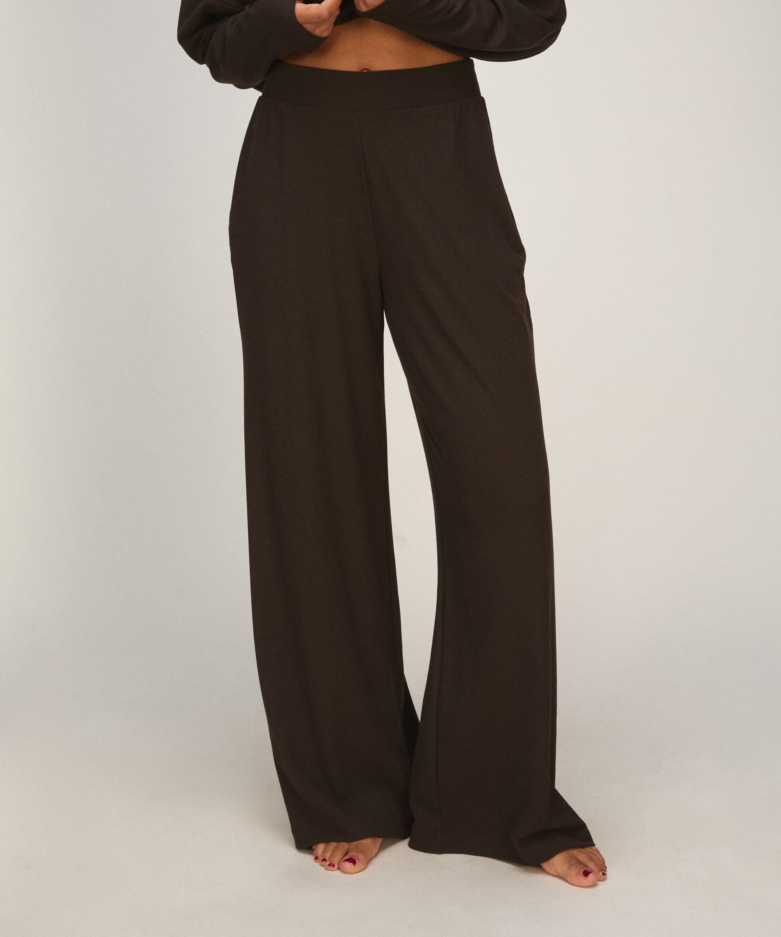 Pant Premium Rib Jersey, Brązowy
