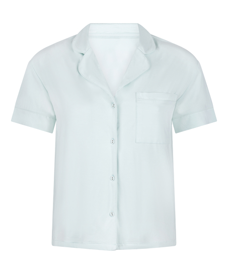 Narzutka Essential z dżerseju z kr&oacute;tkim rękawem, Niebieski