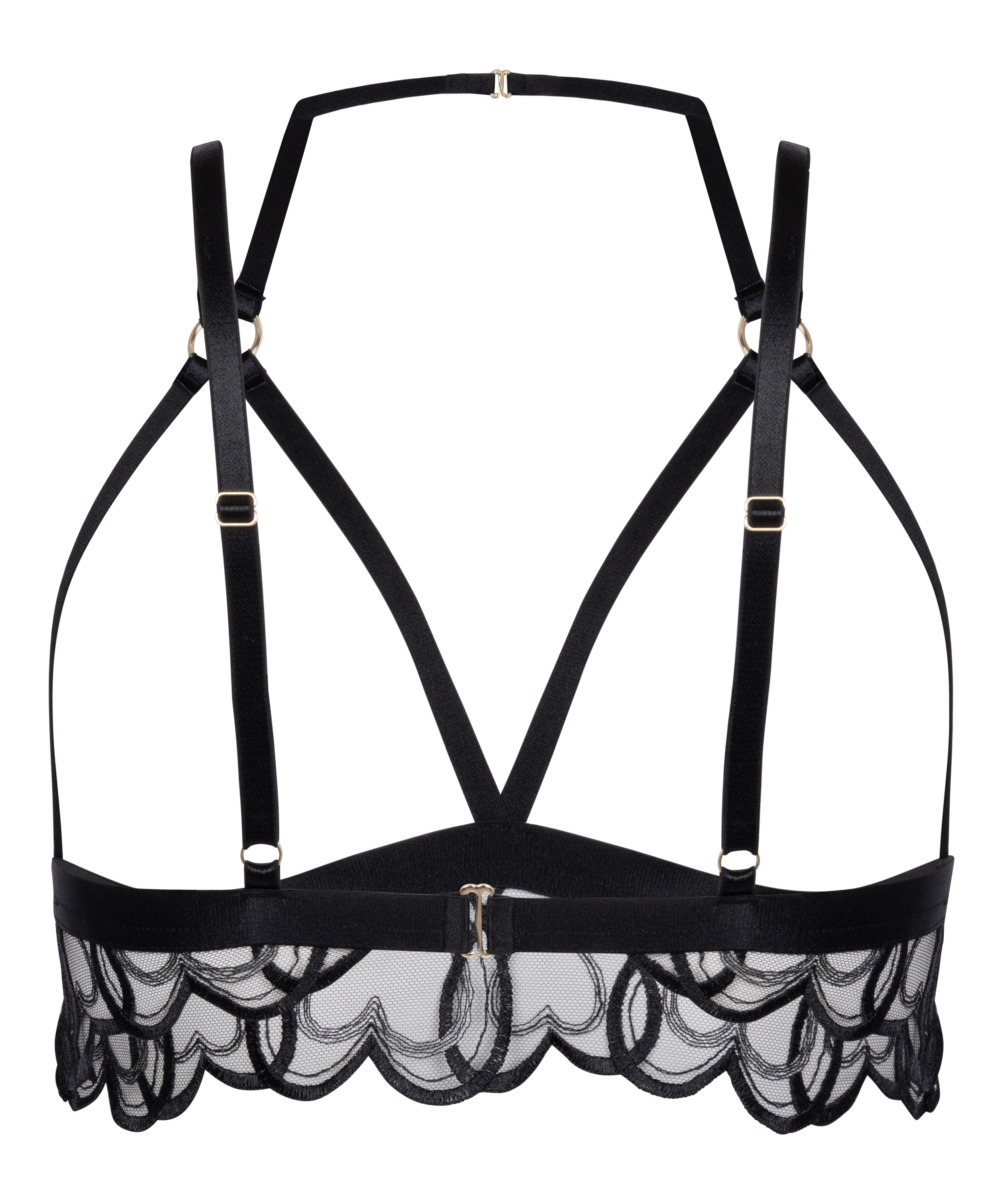 Otwarty biustonosz bralette Olivia, Czarny, main