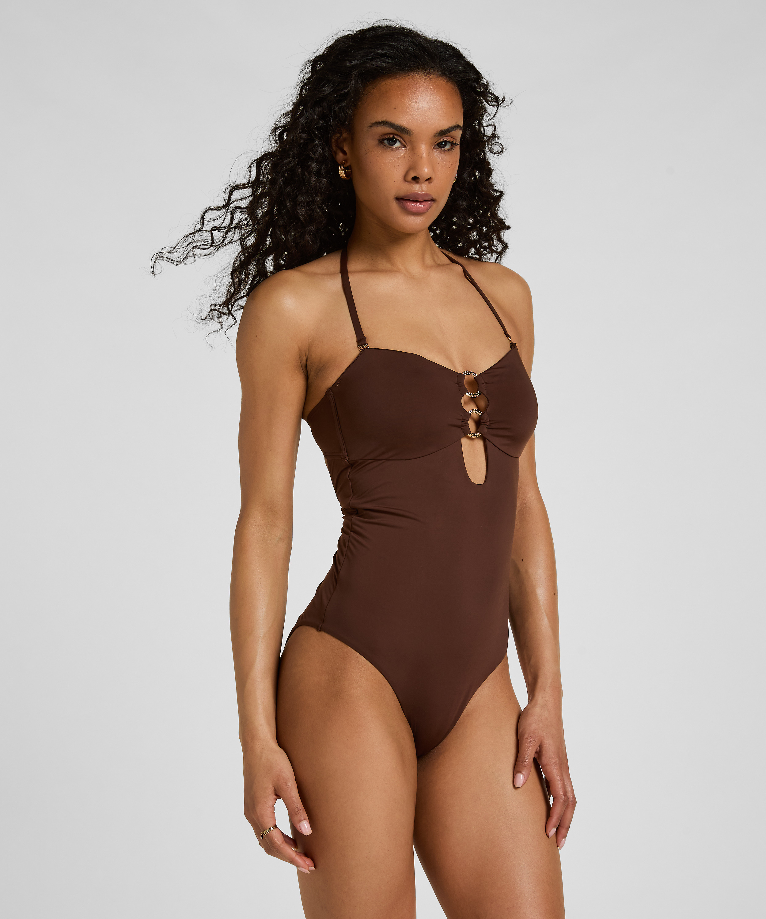 Bandeau Bikini Top Madrid, Brązowy, main