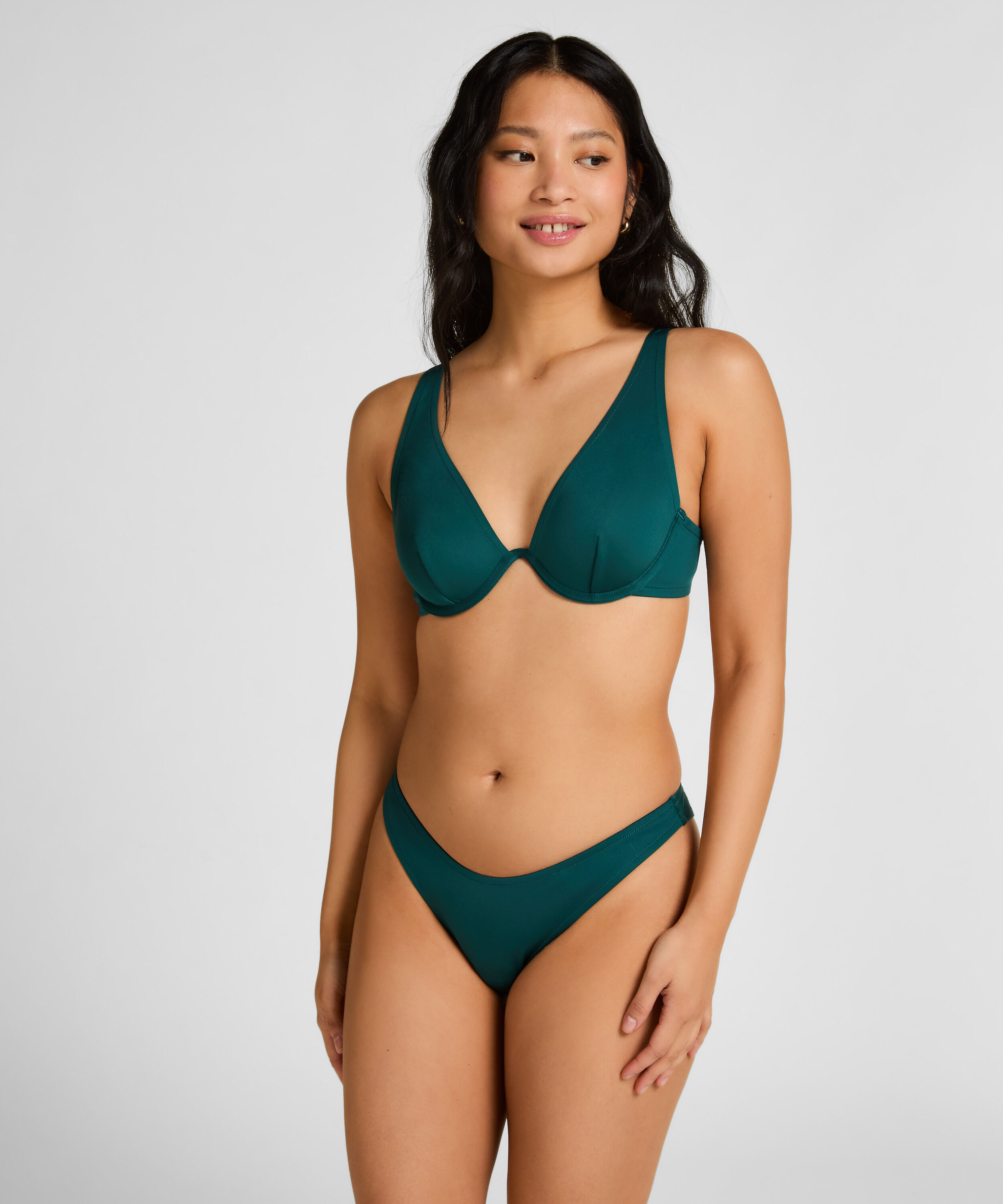Neoprenowe bikini z wysokimi nogawkami, Zielony