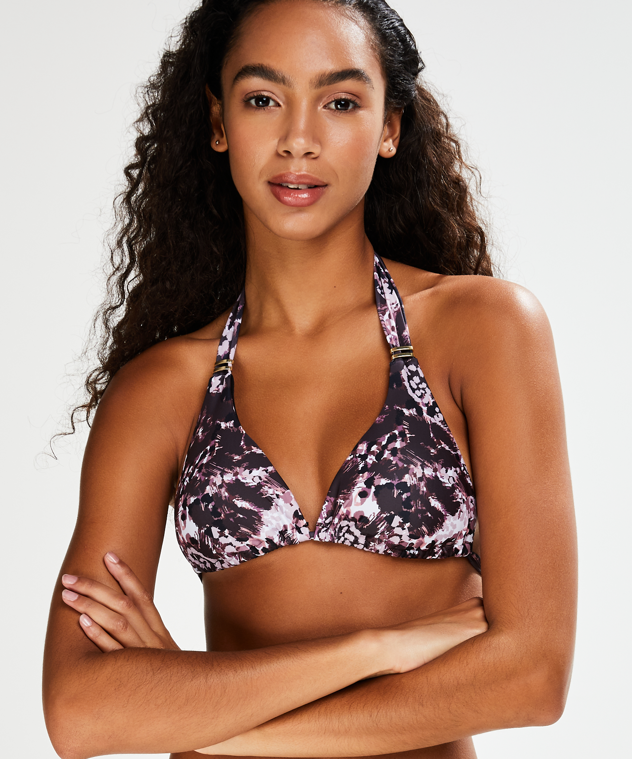Animaux triangle bikini top, Czarny, main